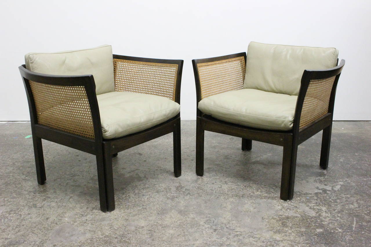 A pair of lounge chairs designed by Illum Wikkelso for C. F. Christensen. 

From Whikkelso's 