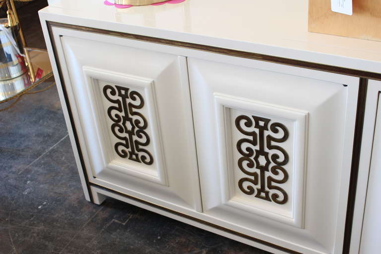 American White Lacquer Credenza by Mastercraft