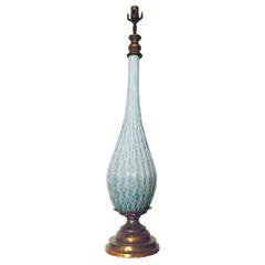 Large Murano Glass Lamp in Seafoam Green