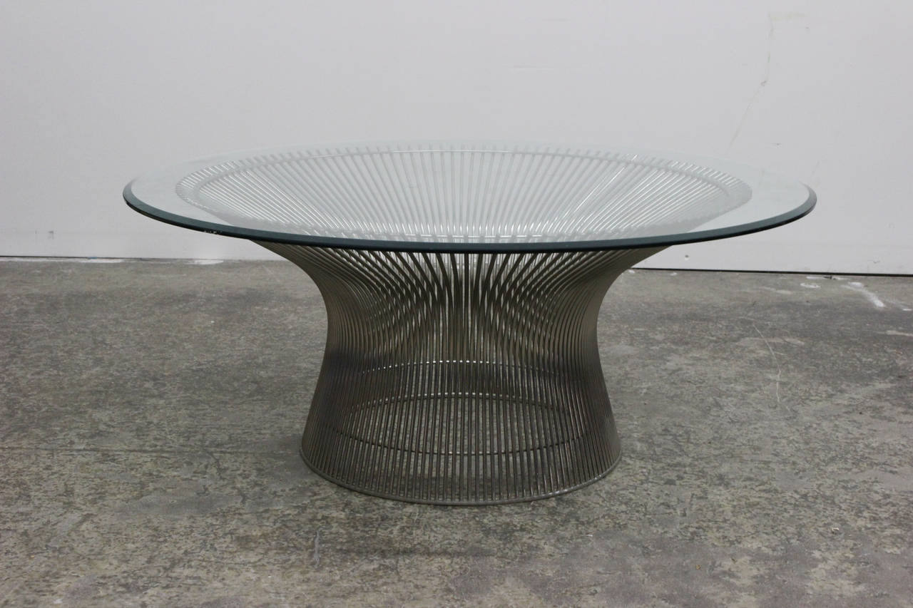 Warren Planter chrome-plated steel coffee table for Knoll. In good original vintage condition, circa 1960s.

Dimensions: 36