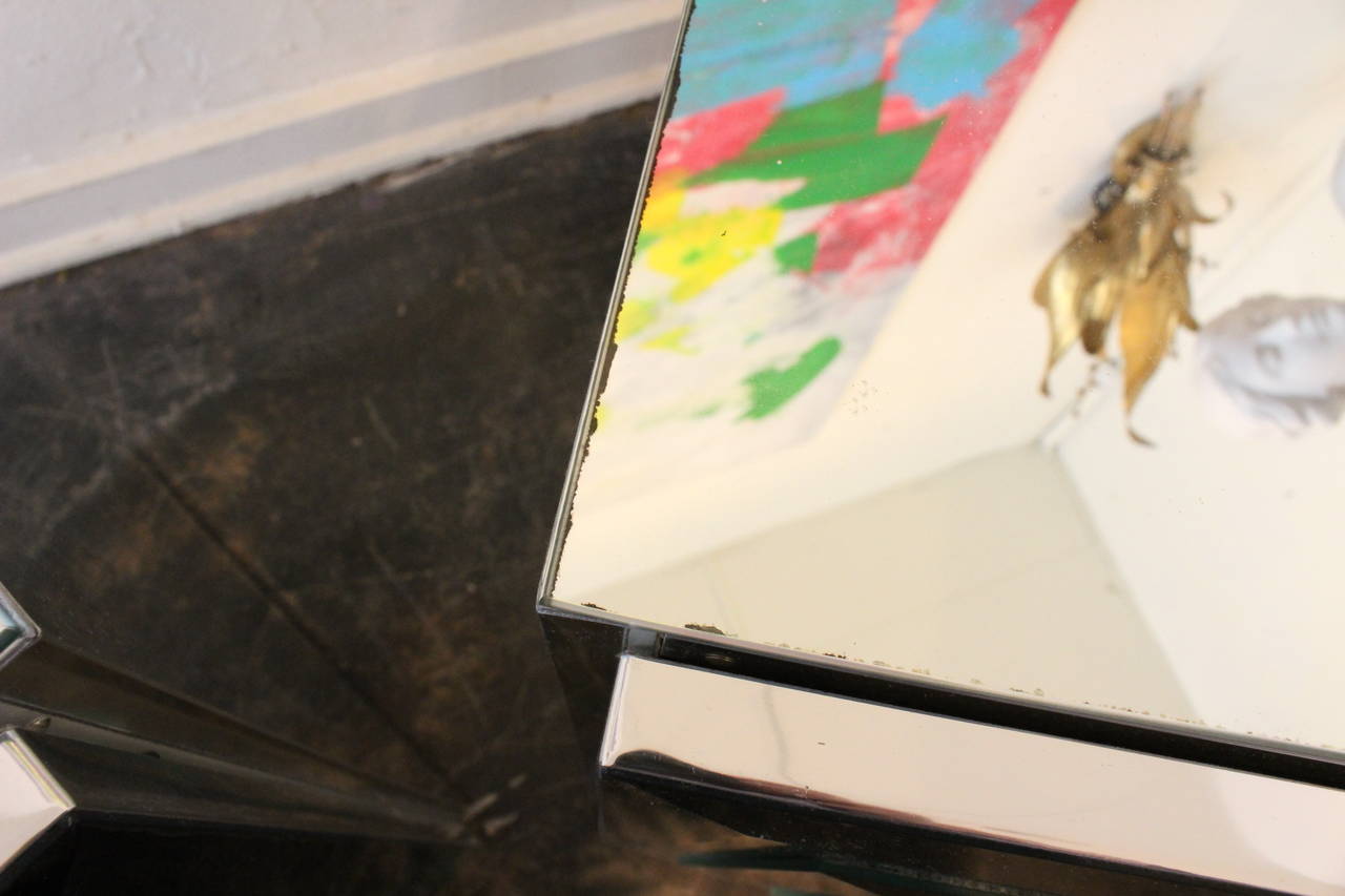 20th Century Pair of Ello Mirrored Nightstands
