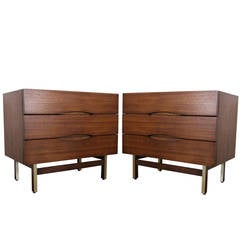 Pair of Mahogany Nightstands by American of Martinsville