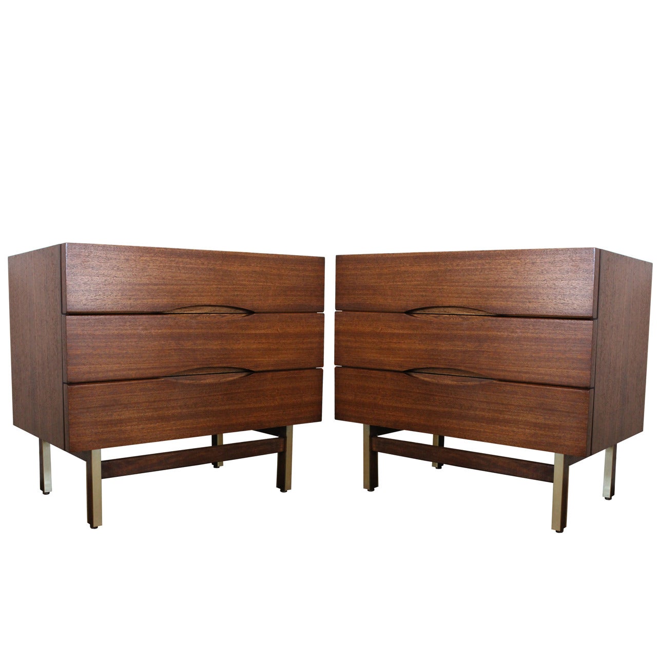 Pair of Mahogany Nightstands by American of Martinsville