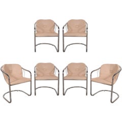 Set of Six Italian Chrome Chairs