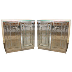 Pair of Ello Mirrored Nightstands