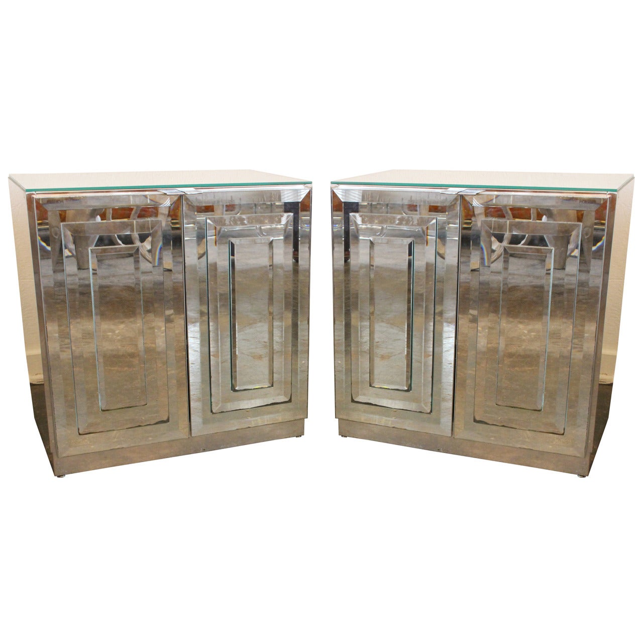 Pair of Ello Mirrored Nightstands