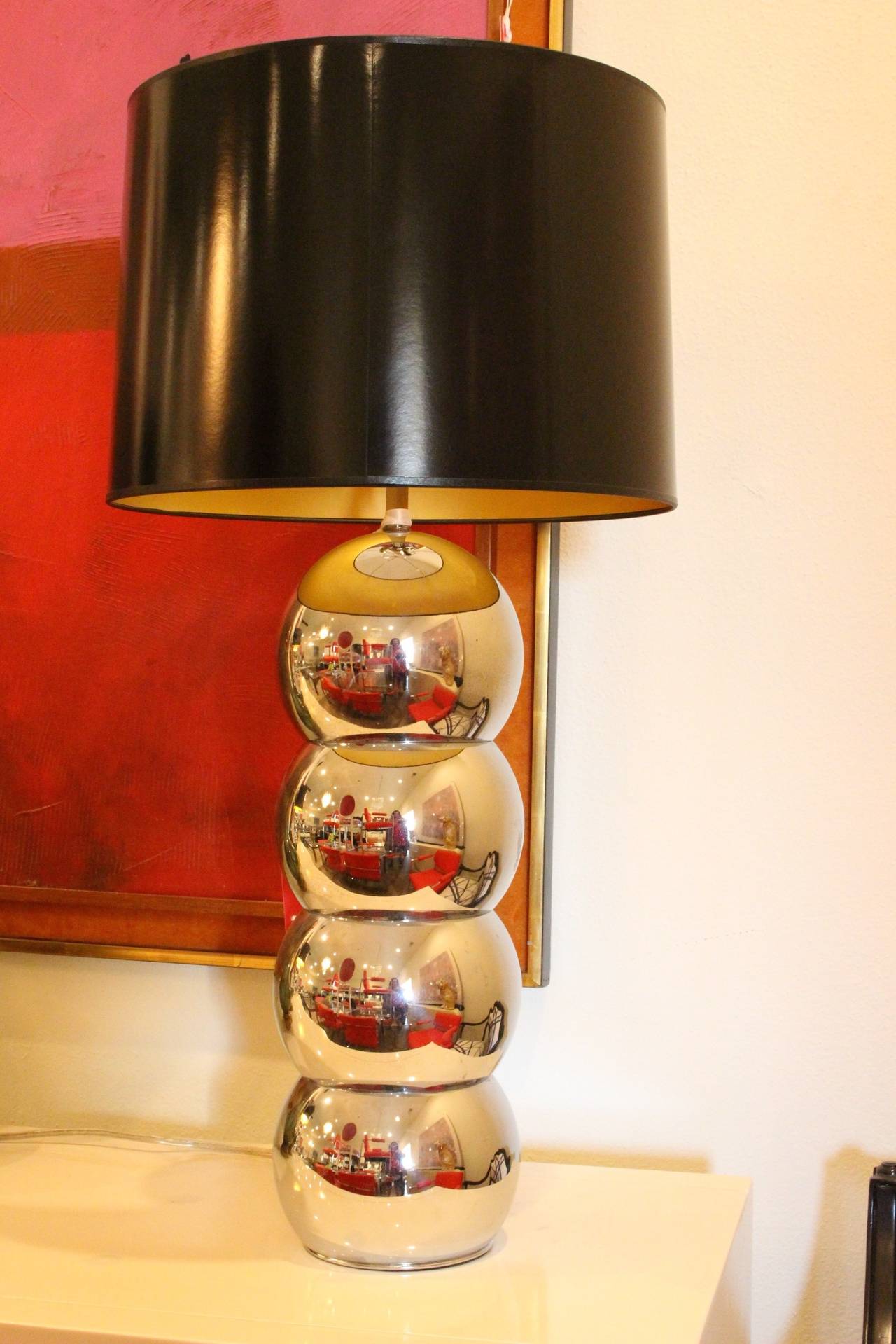 20th Century Pair of Chrome Ball Lamps by George Kovacs