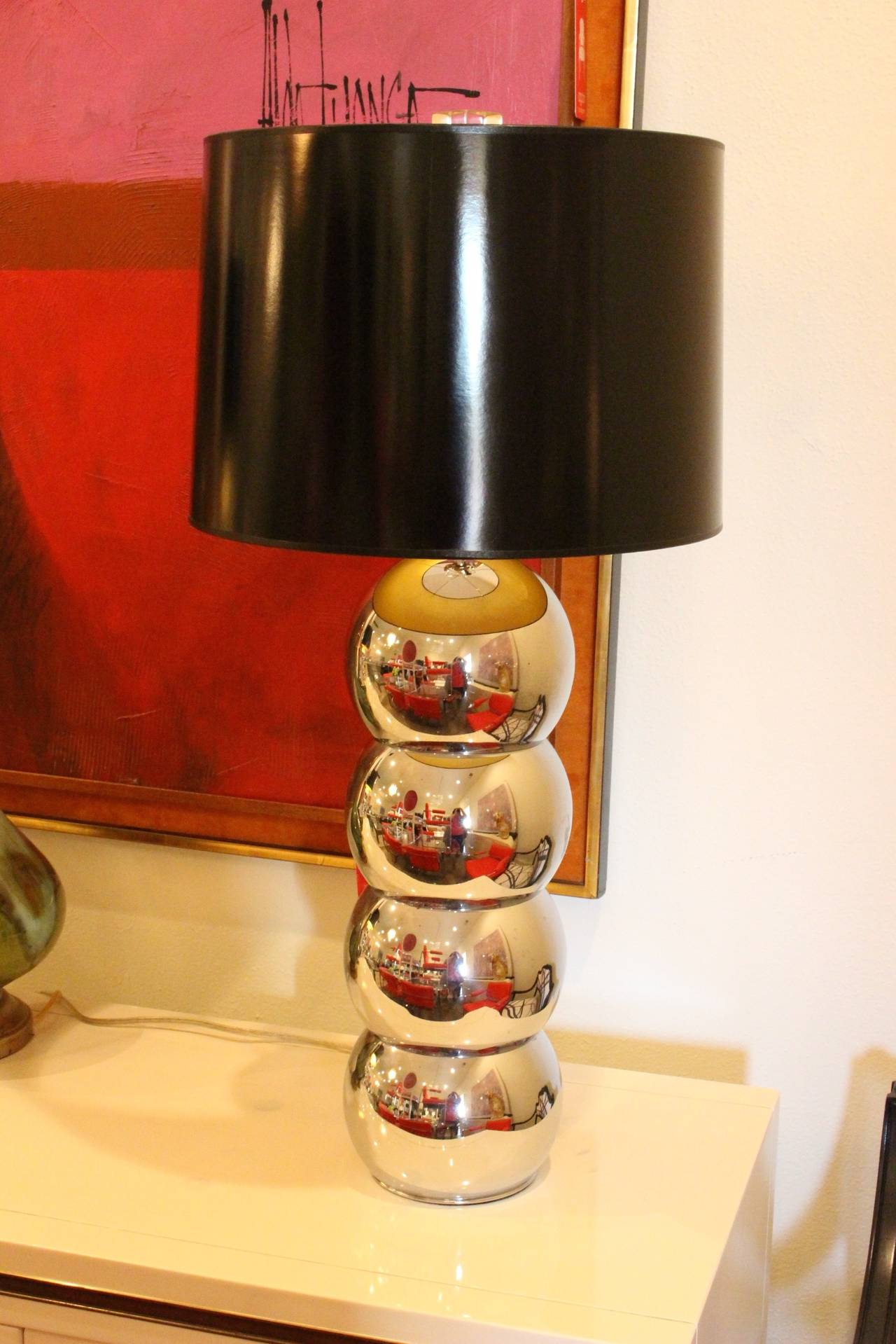 Pair of Chrome Ball Lamps by George Kovacs 2