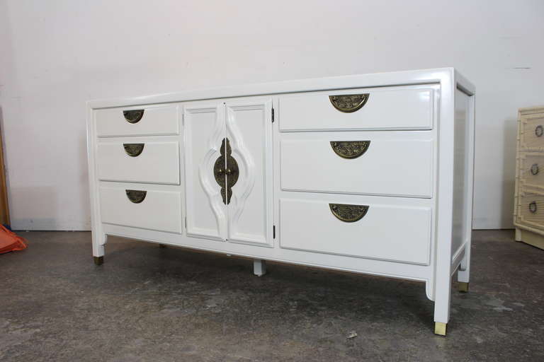 Newly lacquered Asian style dresser by Century.