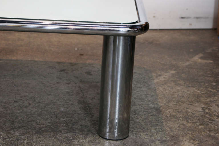 Mirror Top Chrome Coffee Table by Mario Bellini 2
