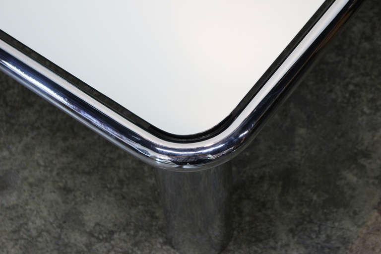 Mirror Top Chrome Coffee Table by Mario Bellini 1