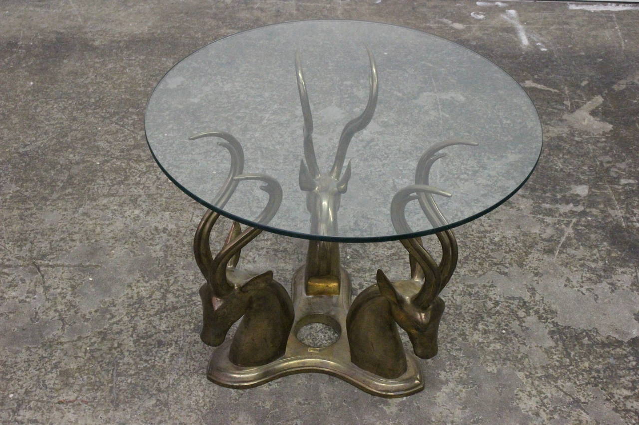 20th Century Brass Gazzelle Coffee Table