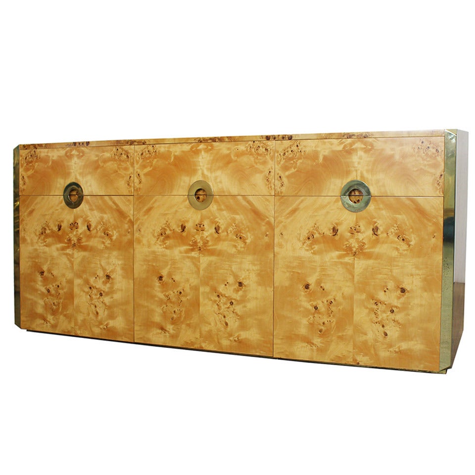 Credenza in Exotic Burl by Willy Rizzo
