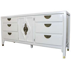 Antique White Lacquer Dresser by Century