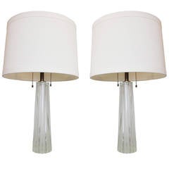 Pair of Barbara Barry Crystal Lamps