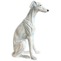 Glazed Whippet or Greyhound Sculpture