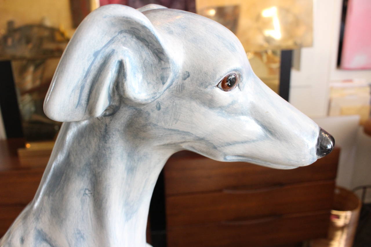 Glazed Whippet or Greyhound Sculpture 1
