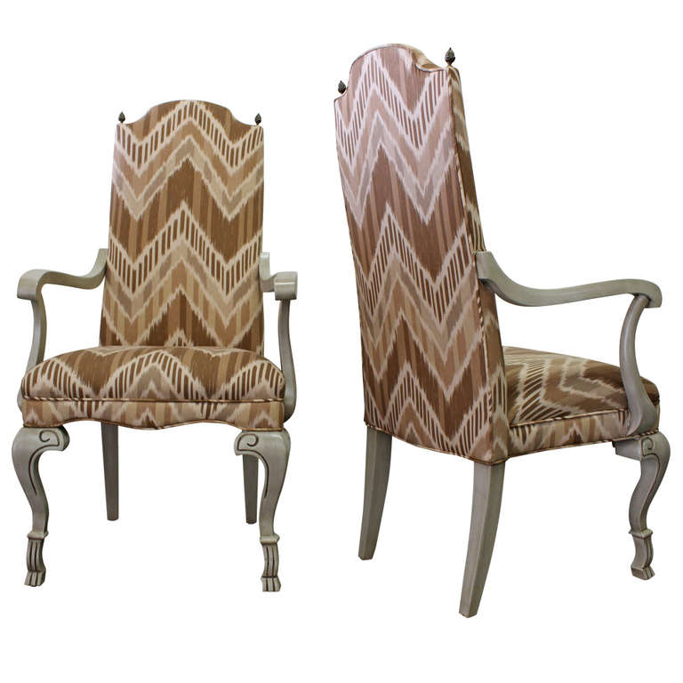 Pair of Ikat Regency Armchairs