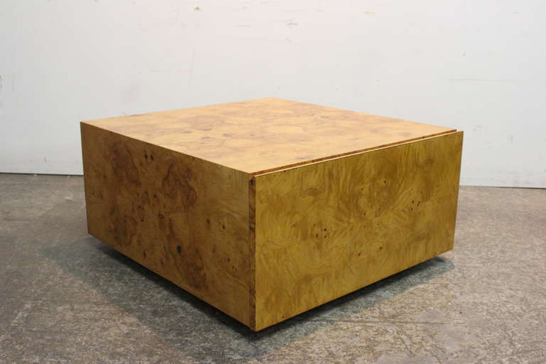 Milo Baughman Burl Coffee Table at 1stdibs