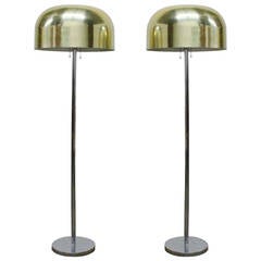 Retro Pair of Mushroom Dome Floor Lamps by Laurel