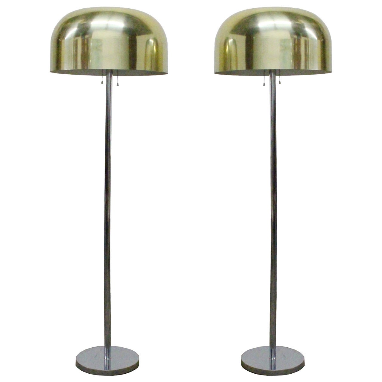Pair of Mushroom Dome Floor Lamps by Laurel