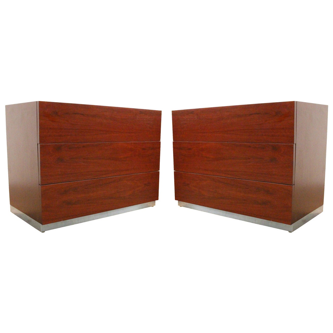 Pair of Milo Baughman Rosewood Nightstands