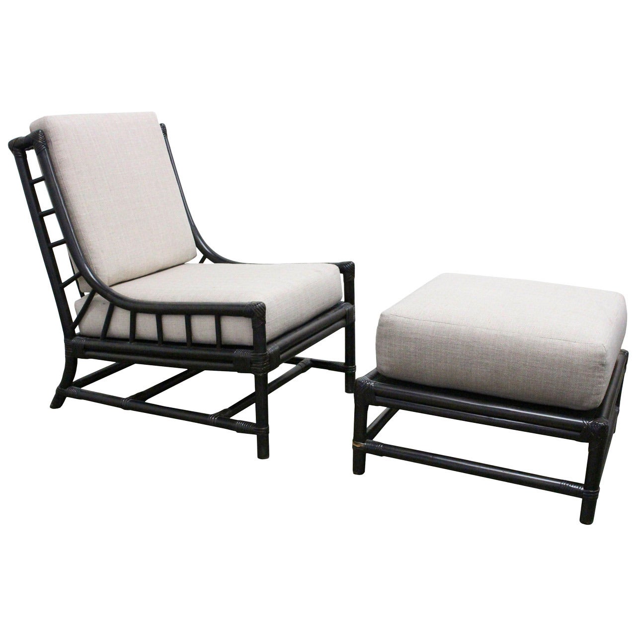 Lounge Chair and Ottoman by Tommi Parzinger for Willow & Reed
