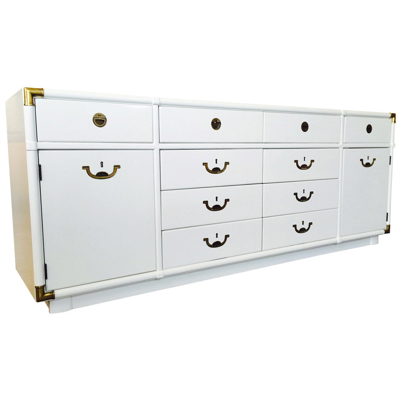 Lacquered Campaign Credenza by Drexel