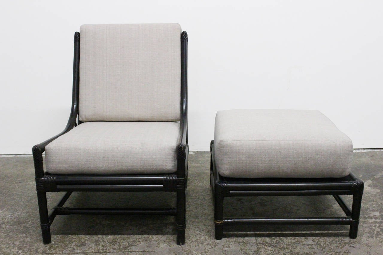 Mid-Century Modern Lounge Chair and Ottoman by Tommi Parzinger for Willow & Reed