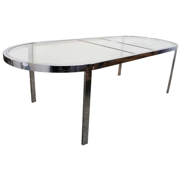 Racetrack Dining Table by Milo Baughman at 1stDibs