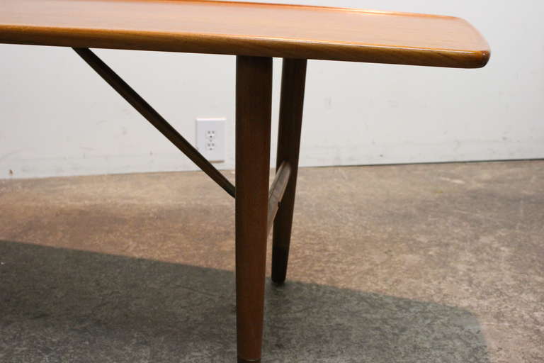 Brass Danish Teak Table by Jacob Kjaer