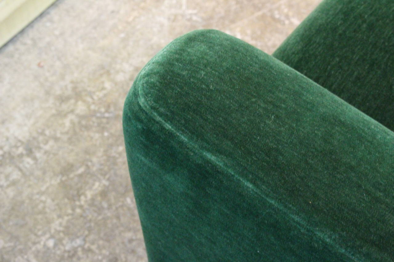 Pair of 70s Emerald Green Mohair Club Chairs 2