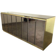 Brass and Mirror Credenza by Ello