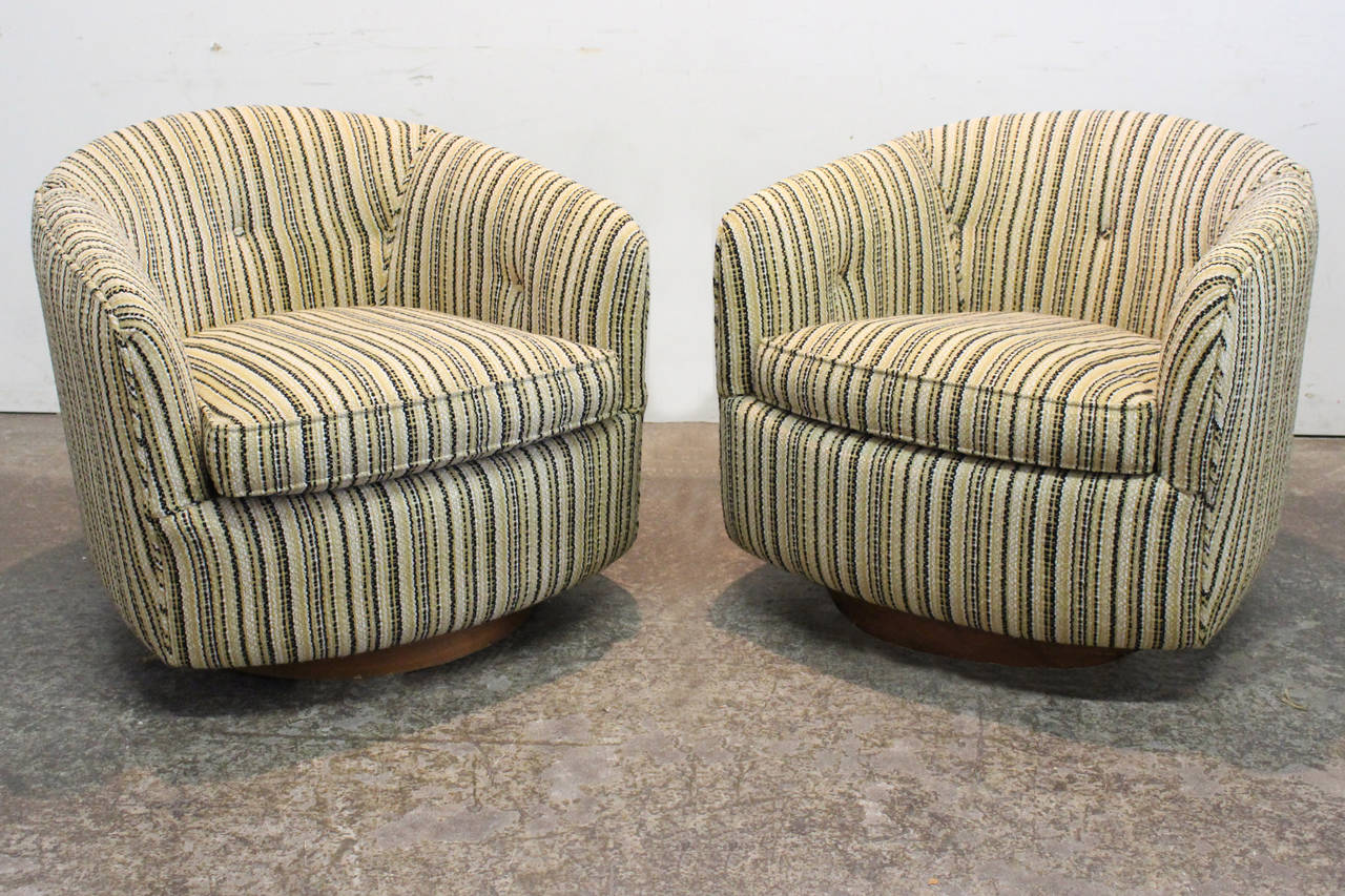 American Pair Swivel Chairs by Milo Baughman