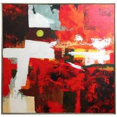 Period Circa 1960s Abstract Oil Painting by Lee Reynolds