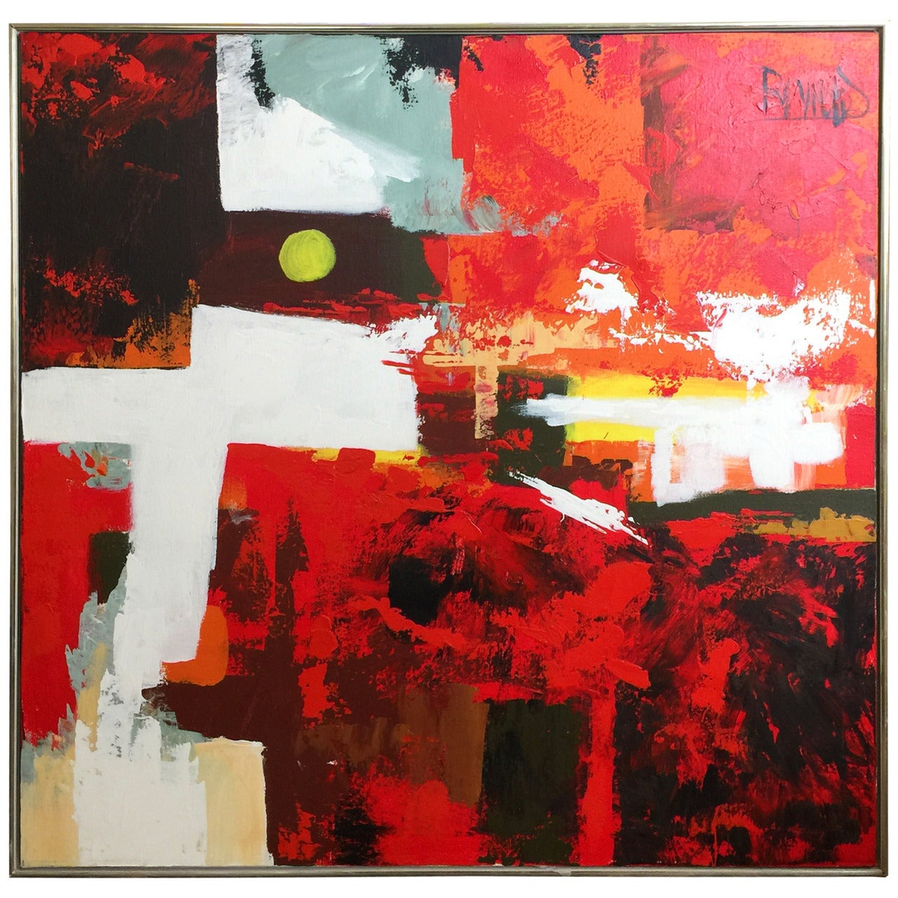Period Circa 1960s Abstract Oil Painting by Lee Reynolds