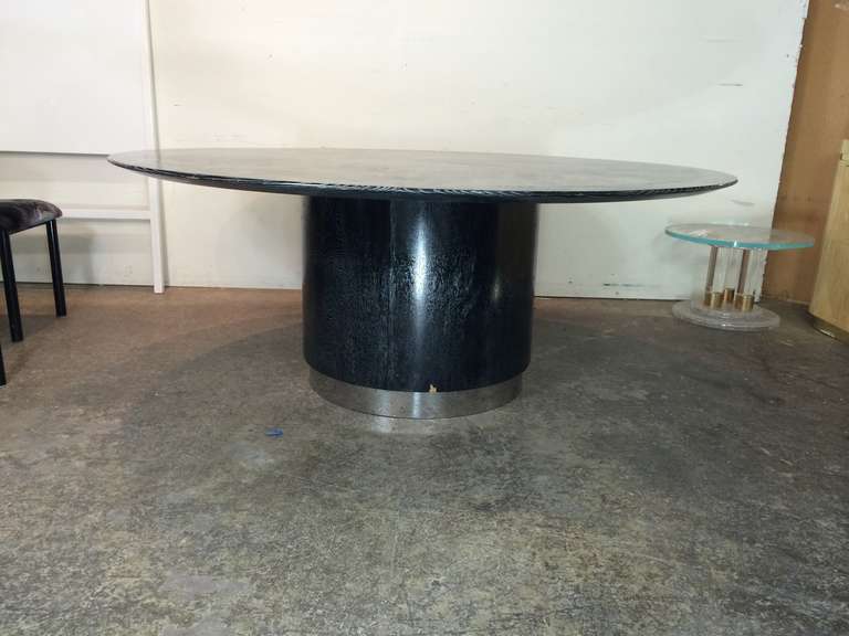 20th Century Round Cerused Dining Table by Jay Spectre