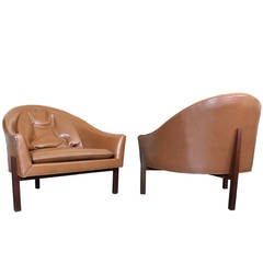 Pair of Three-Legged Lounge Chairs in the Style of Harvey Probber