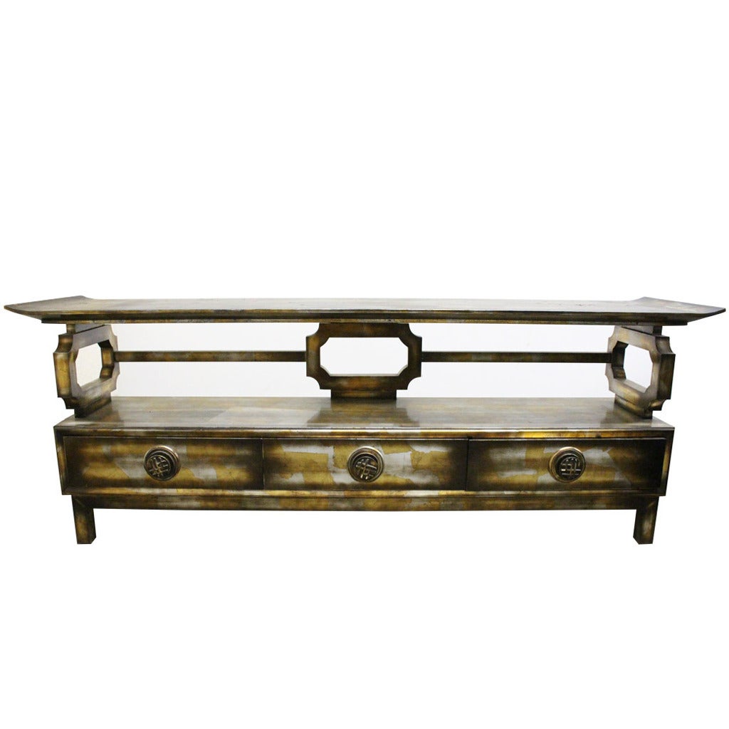 Asian Inspired Gilded Console by James Mont
