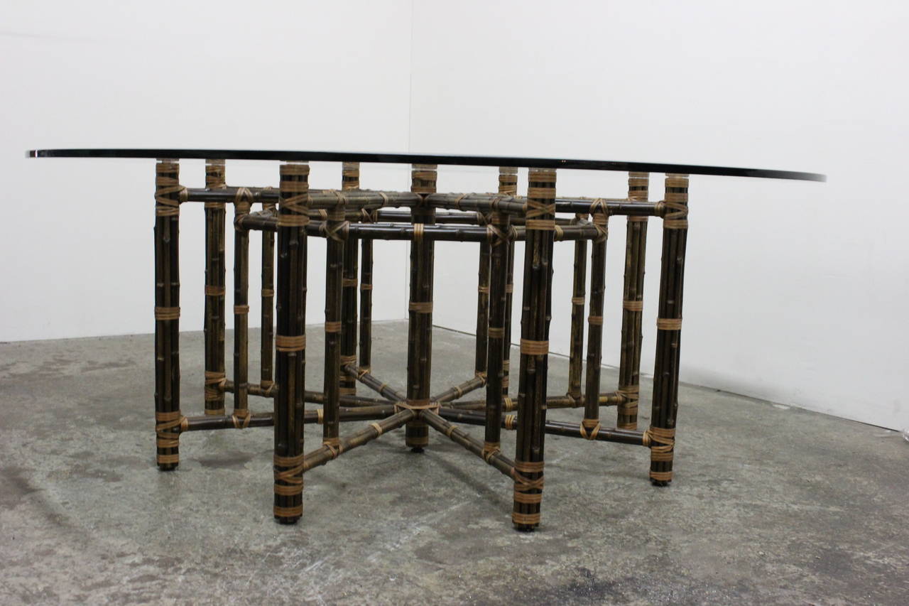 20th Century Reeded Bamboo Dining Table by McGuire