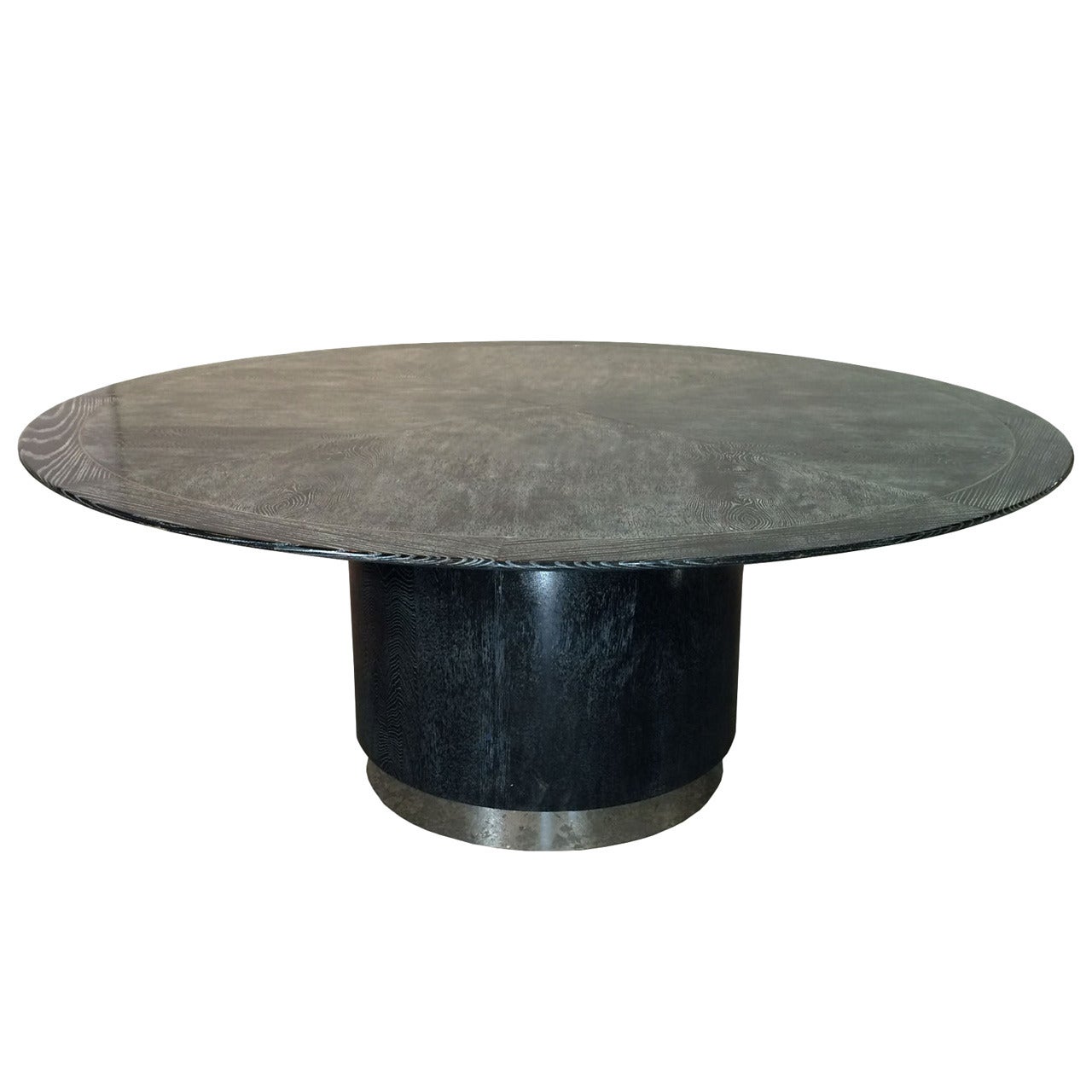 Round Cerused Dining Table by Jay Spectre