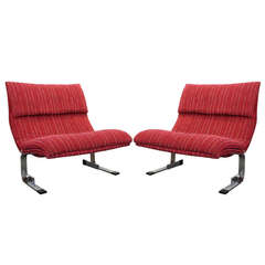 Pair of Onda Lounge Chairs by Saporiti