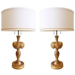 Pair of Gilt Plume Lamps by Frederick Cooper