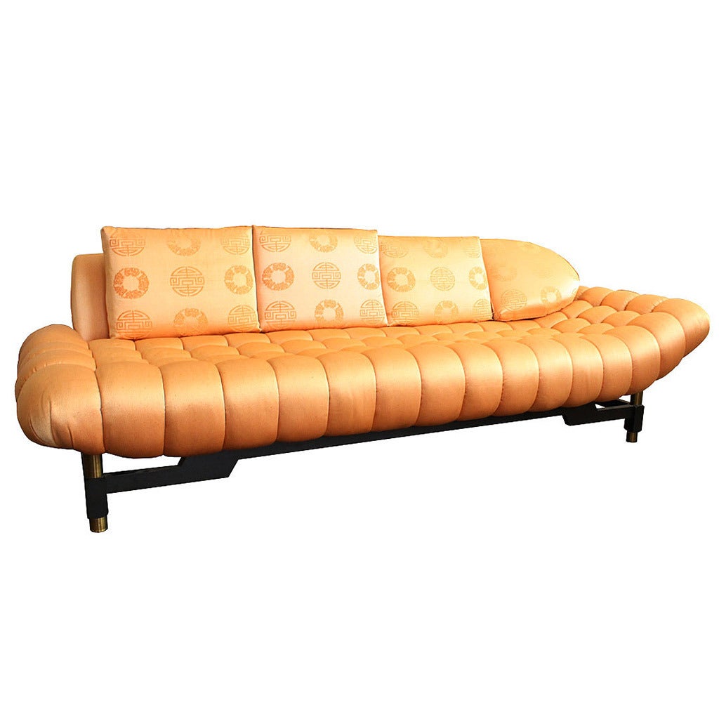50s Hollywood Regency Tufted Sofa