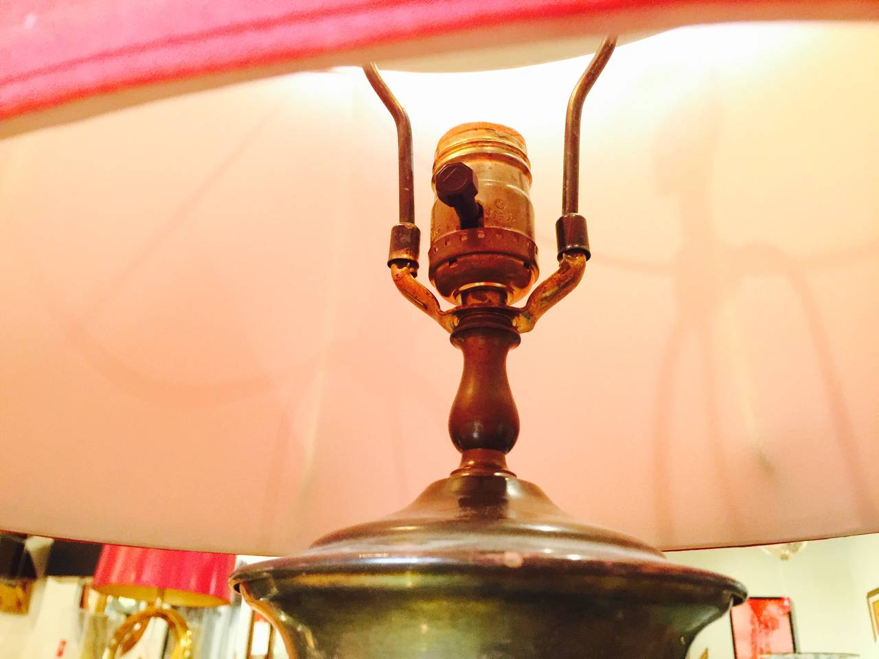 Pair of Bronze French Champlevé Lamps