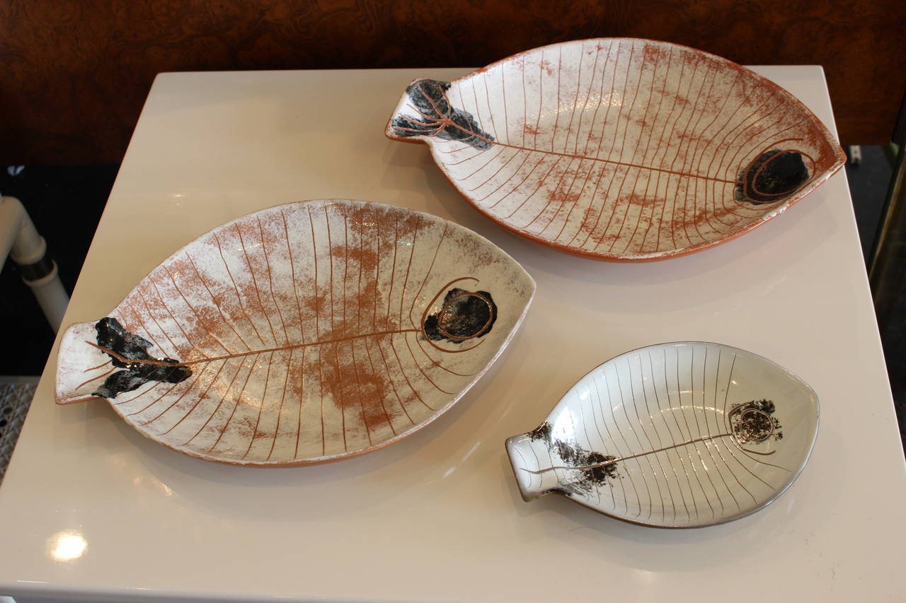 American Set of Three Lagardo Tackett Fish Platters