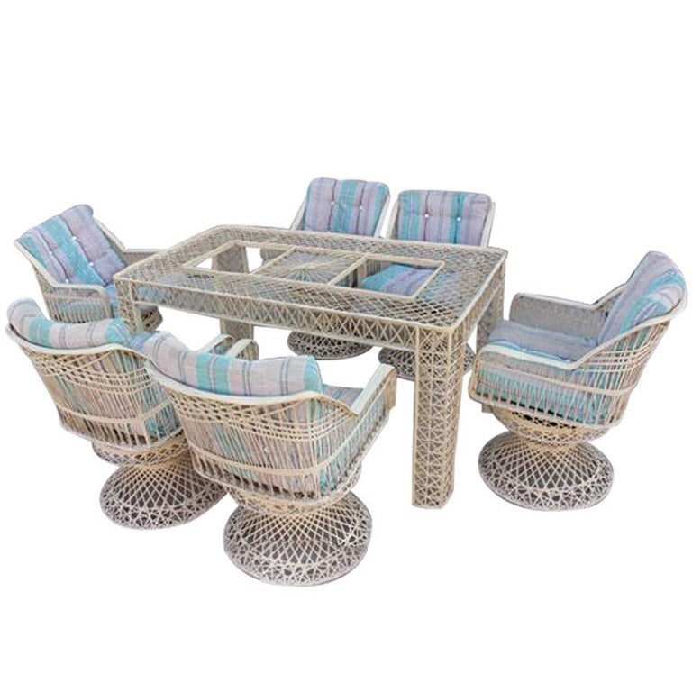 Spun Fiberglass Outdoor Dining Set by Russell Woodard