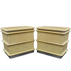 Pair of Blonde Oak Nightstands by Jay Spectre