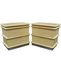 Pair of Blonde Oak Nightstands by Jay Spectre