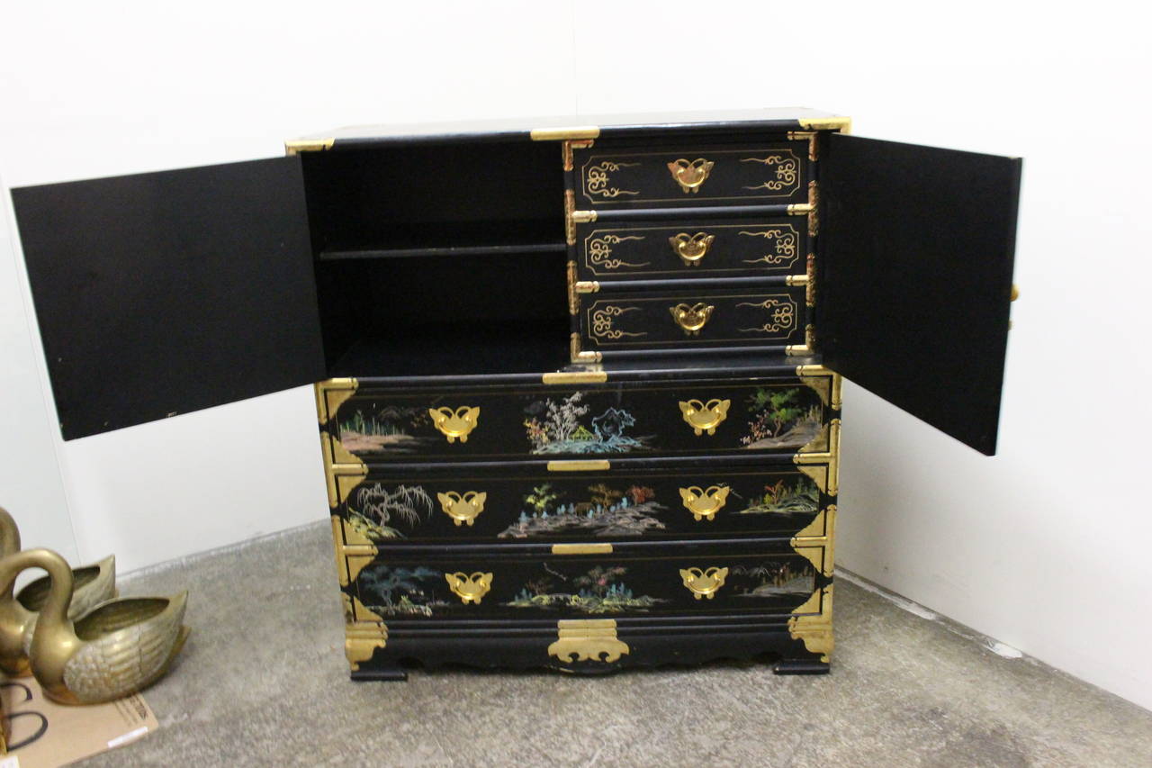 HandPainted Asian Chest at 1stdibs